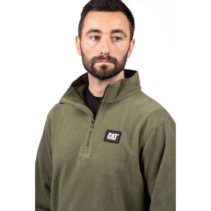 Caterpillar Cat Microfleece Quarter Zip Synthetic Men's Green Sweatshirt