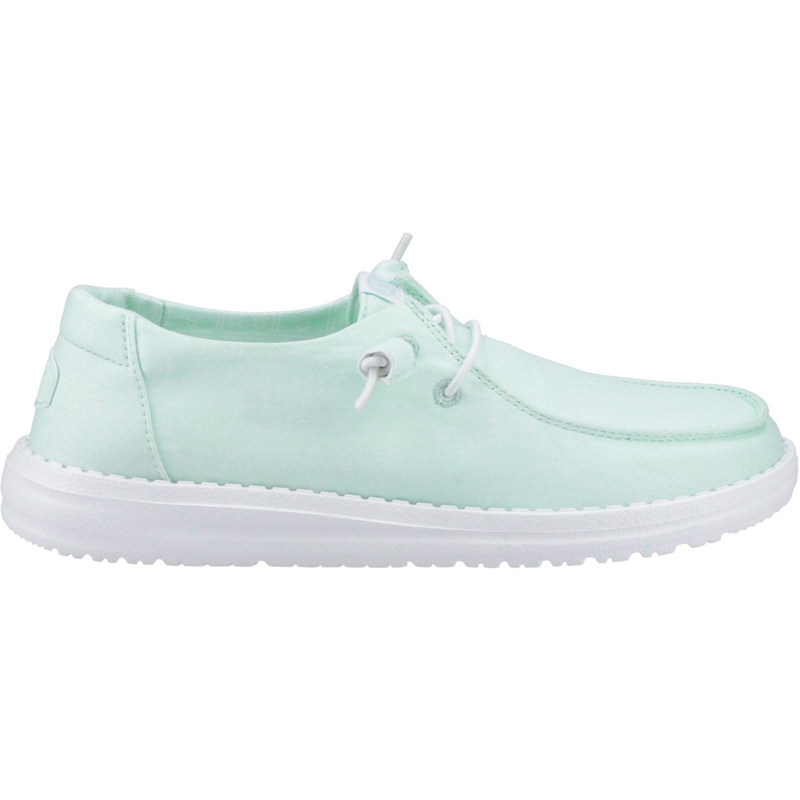 HEYDUDE Wendy Canvas 100% Cotton Women's Bay Blue Moccasins Shoes