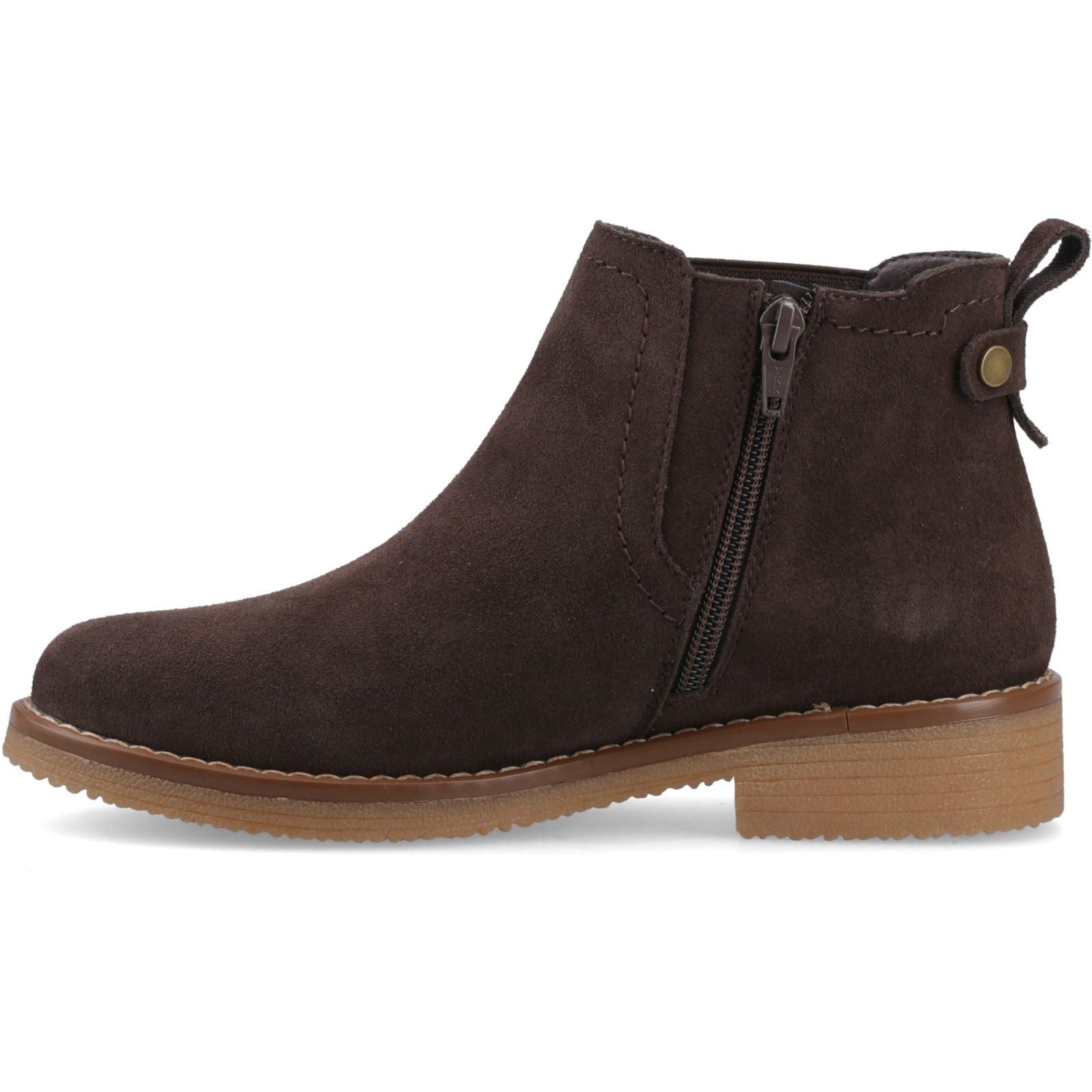 Hush Puppies Maddy Suede Women's Chocolate Wide Fit Boots