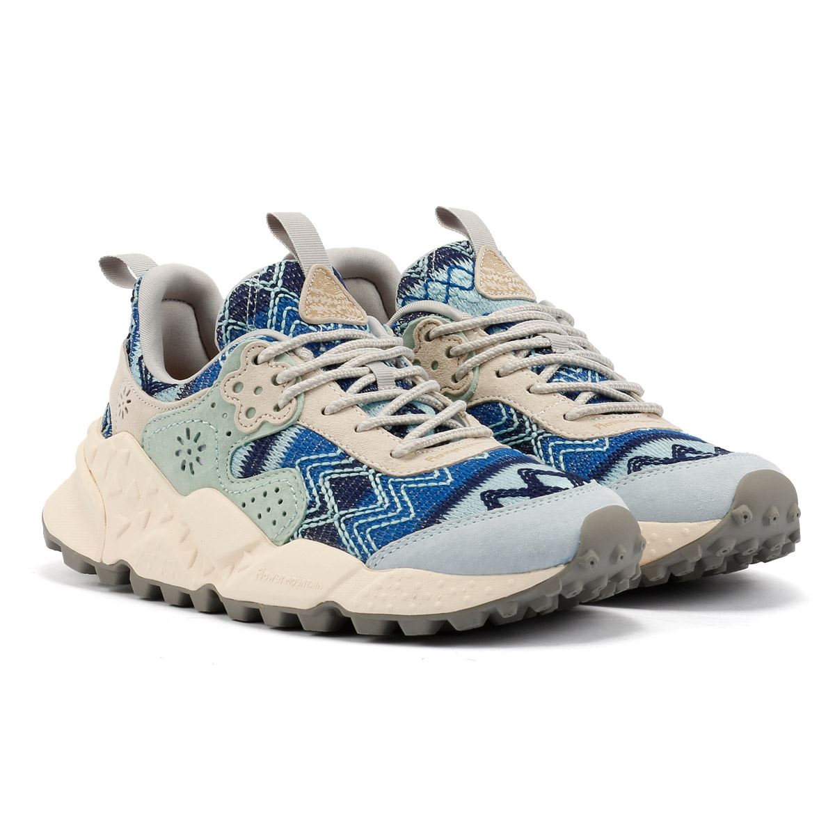 Flower Mountain Kotetsu Knit Women's Blue Aztec Trainers
