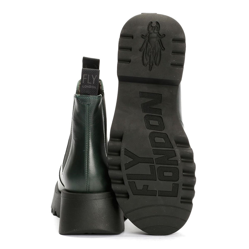 Fly London Medi Leather Women's Petrol Boots