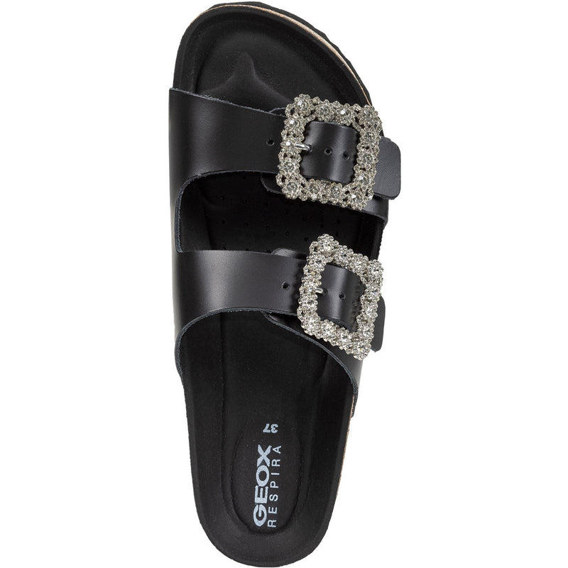 Geox D BRIONIA R Leather Women's Black Sandals