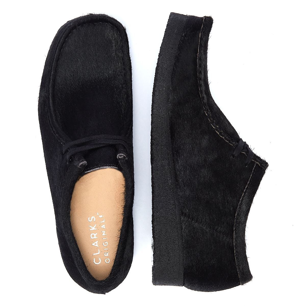 Clarks Originals Wallabee Hair On Men's Black Lace-Up Shoes