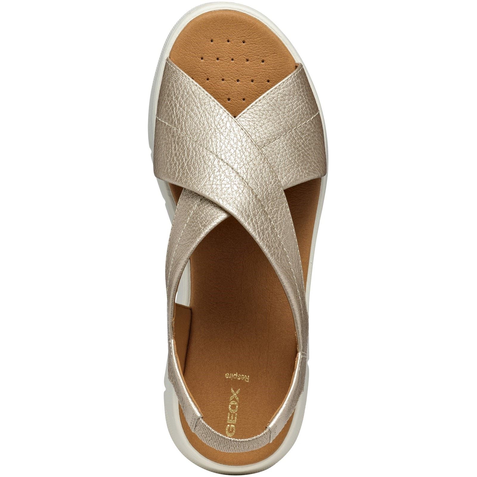 Geox D DANDRA 40 Synthetic Synthetic Women's Light Gold Sandals