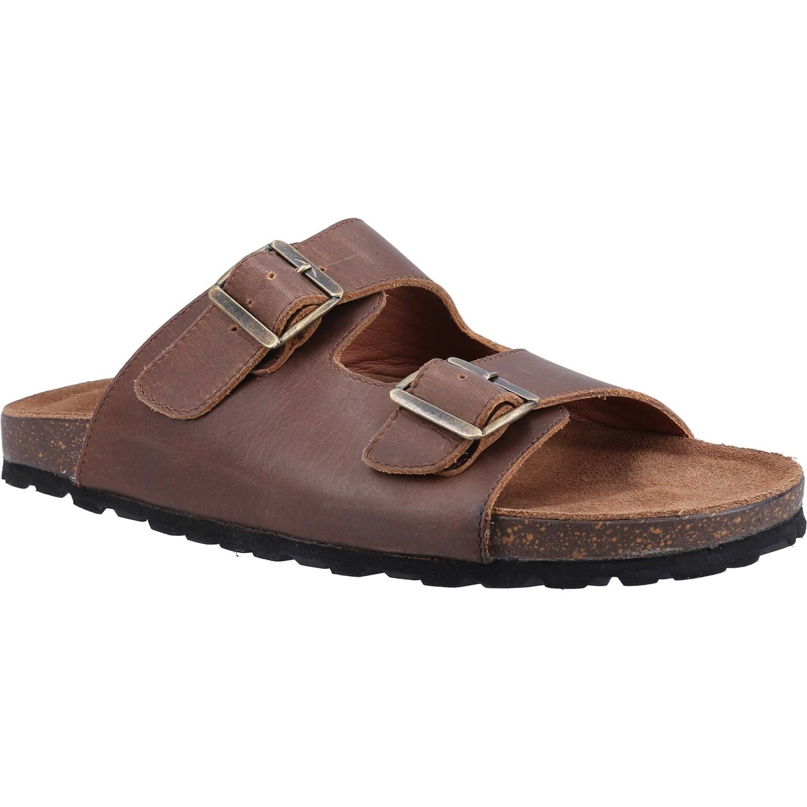 Hush Puppies Nash Slider Leather Men's Brown Sandals