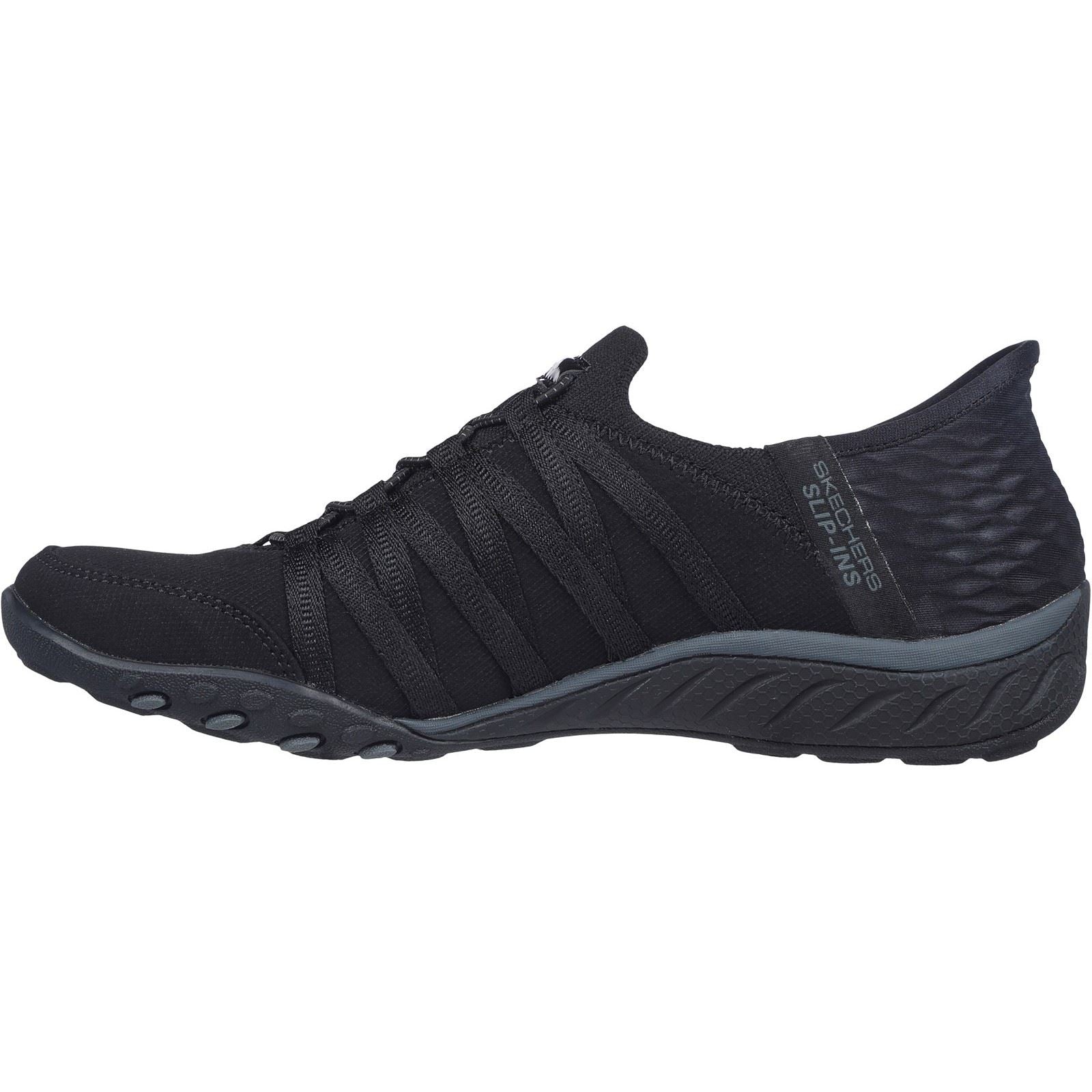Skechers Breathe-Easy - Roll-With-Me Textile Women's Black Trainers