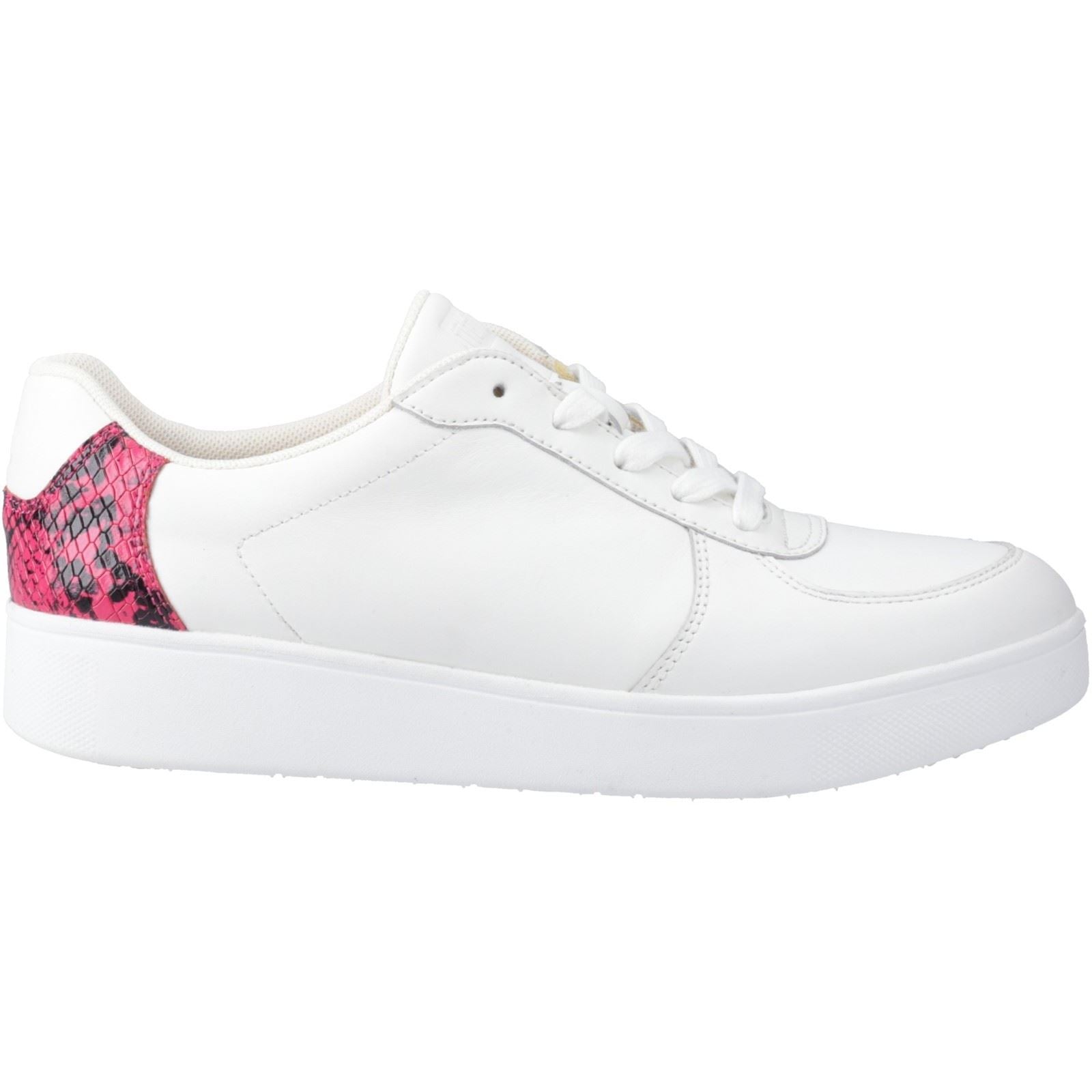 Fitflop Rally Snakeprint-Backtab Leather Women's Urban White/Wild Raspberry Trainers
