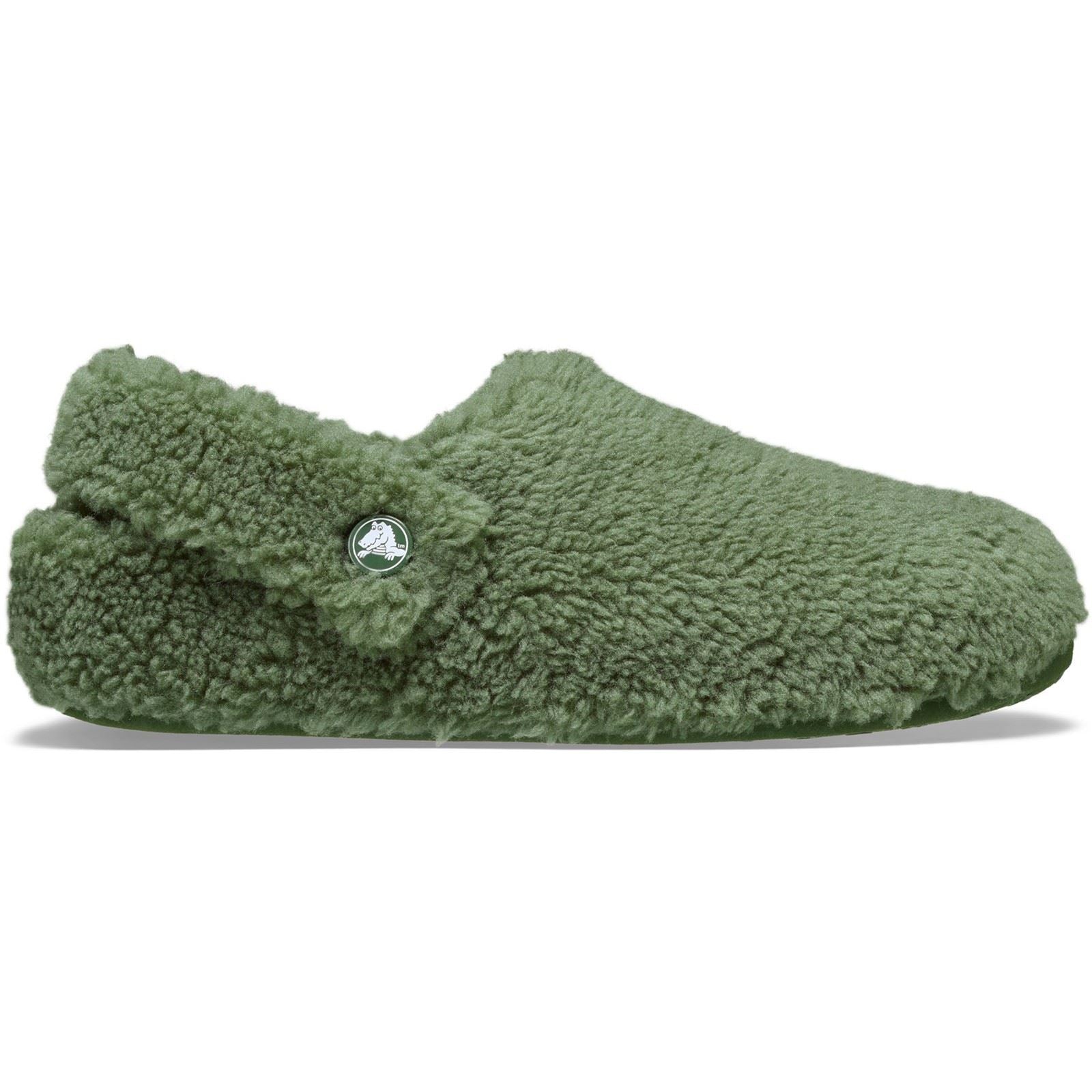 Crocs Classic Cozzzy Polyester Army Green Slippers