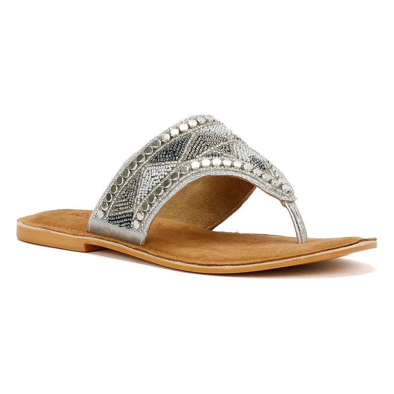 Tower London Toepost Women's Silver Sandals