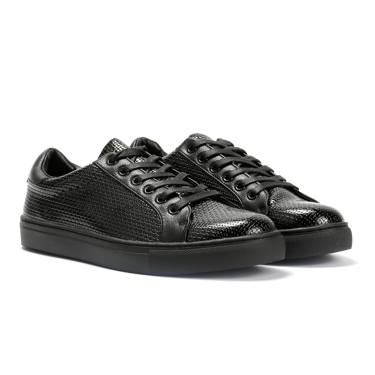Antique Rogue Kimber Patent PU Leather Men's Black Trainers