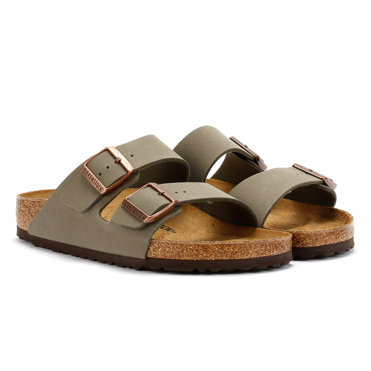 Birkenstock Arizona Birko Flor Nubuck Stone Sandals