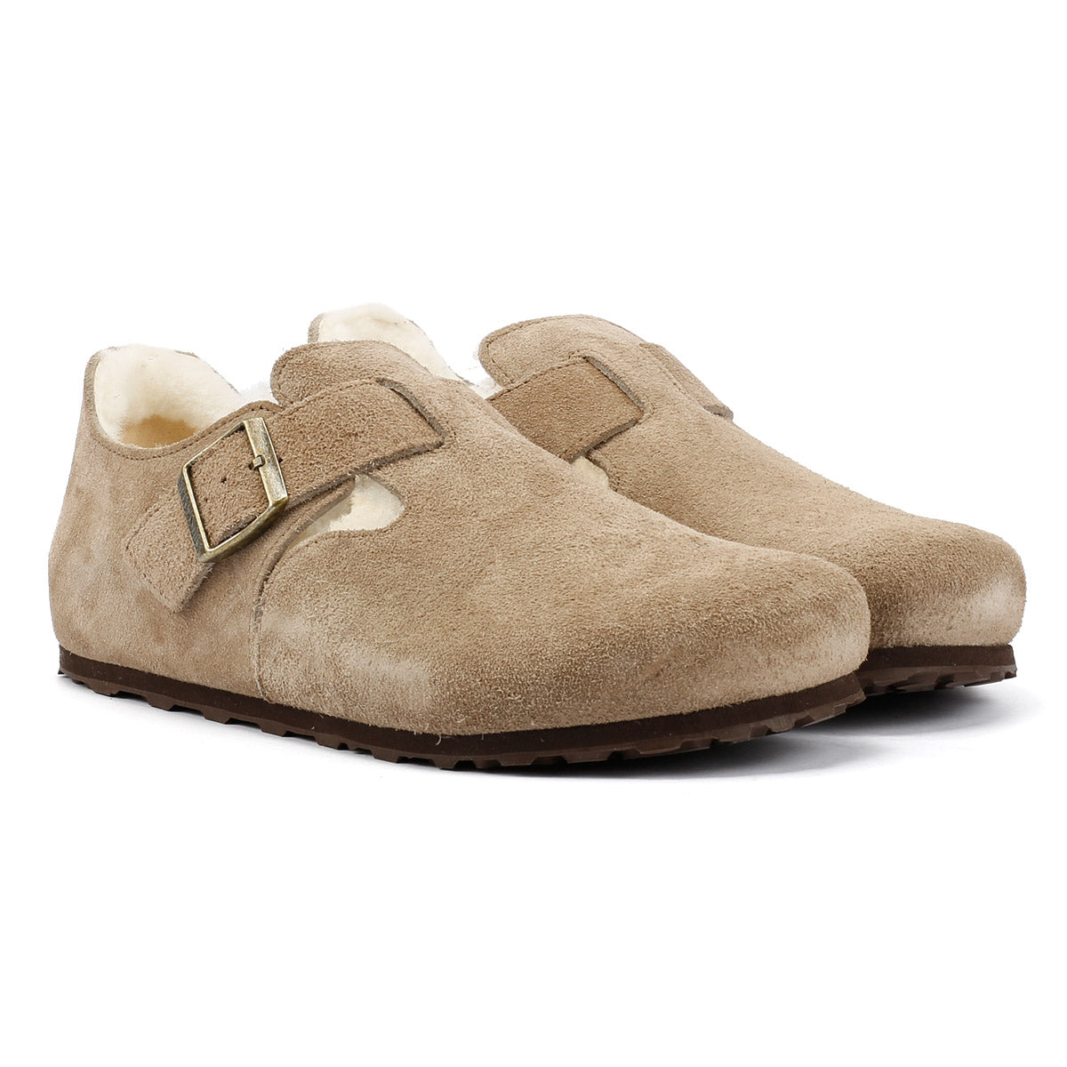 Birkenstock London Shearling Suede Taupe Shoes