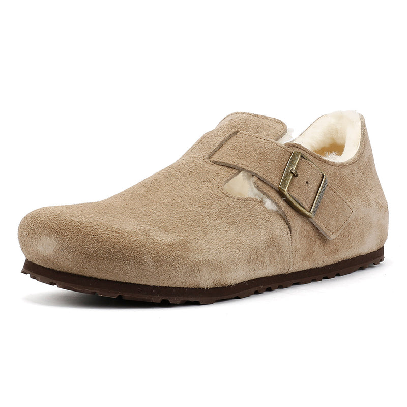 Birkenstock London Shearling Suede Taupe Shoes