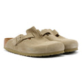 Birkenstock Boston Suede Faded Khaki Grey Clogs