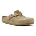 Birkenstock Boston Suede Faded Khaki Grey Clogs