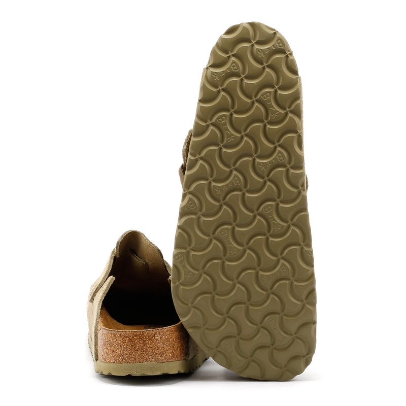 Birkenstock Boston Suede Faded Khaki Grey Clogs