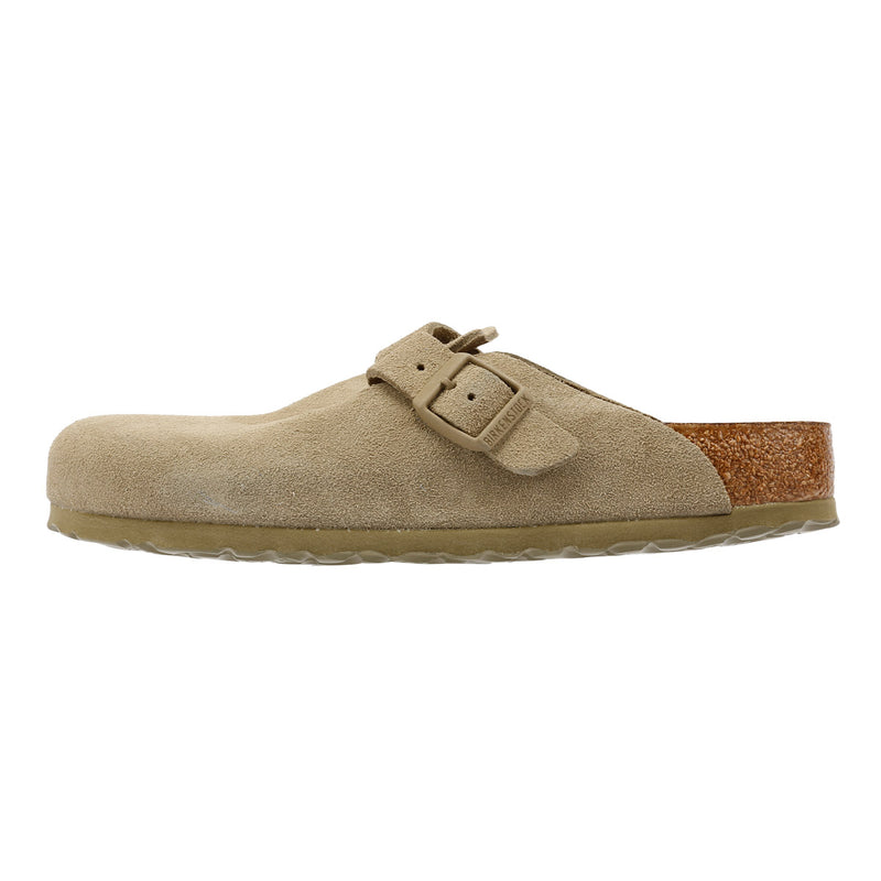 Birkenstock Boston Suede Faded Khaki Grey Clogs
