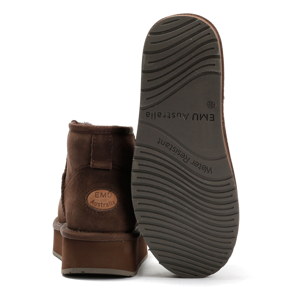 Emu Australia Stinger Micro Flatform 2.0 Sheepskin Women's Chocolate Boots
