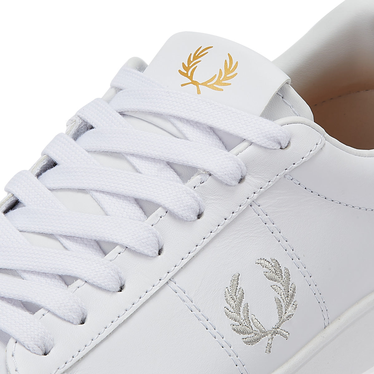 Fred Perry Spencer Leather Mens White / Silver Trainers