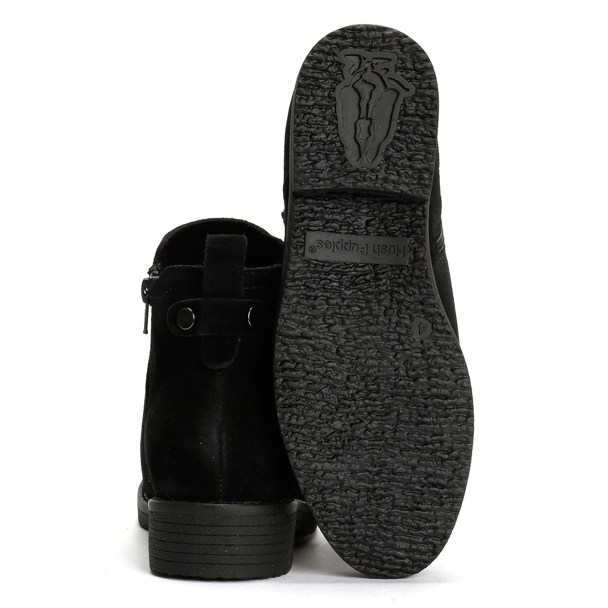Hush Puppies Maddy Wide Suede Women's Black Boots