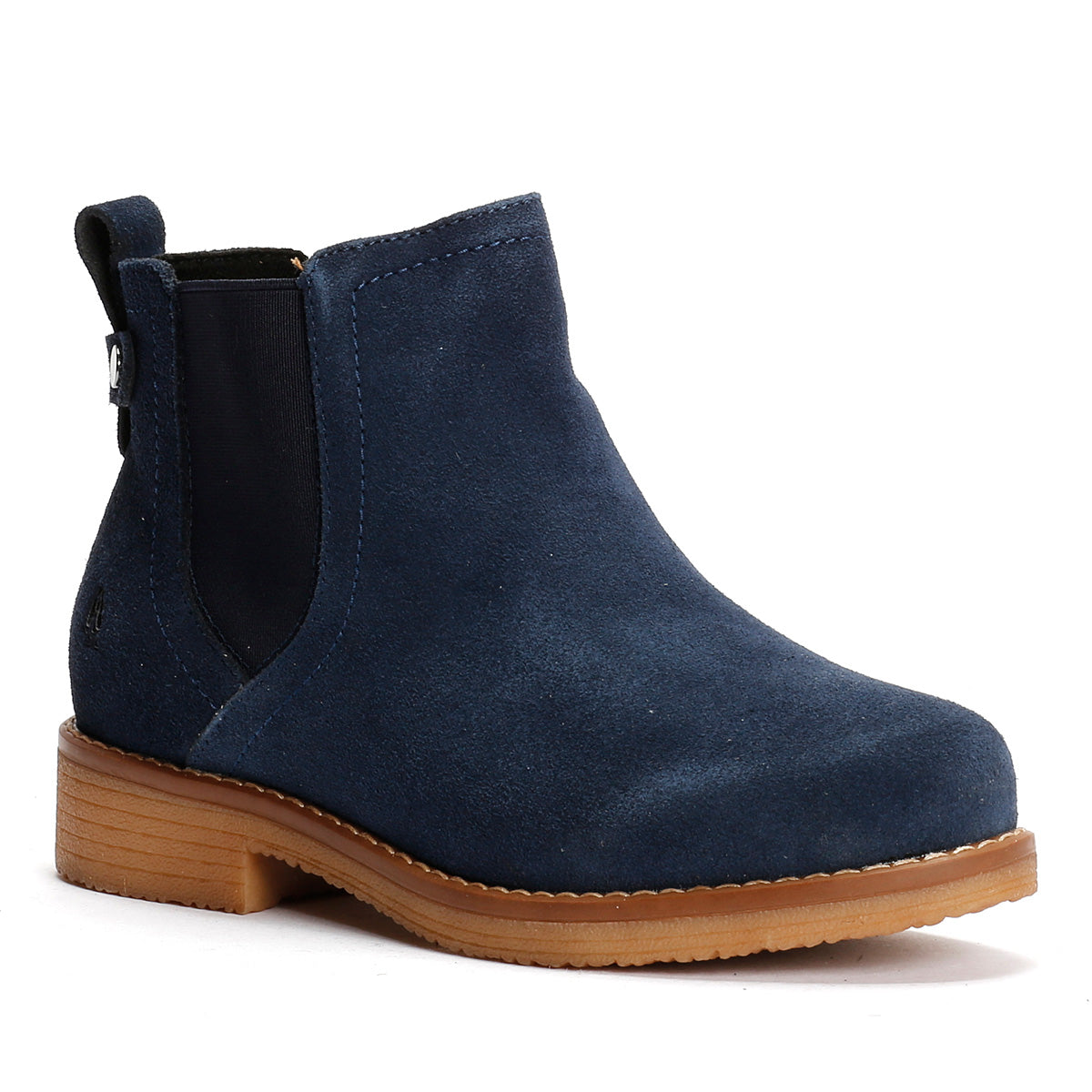 Hush Puppies Maddy Wide Suede Women's Navy Flat Chelsea Boots