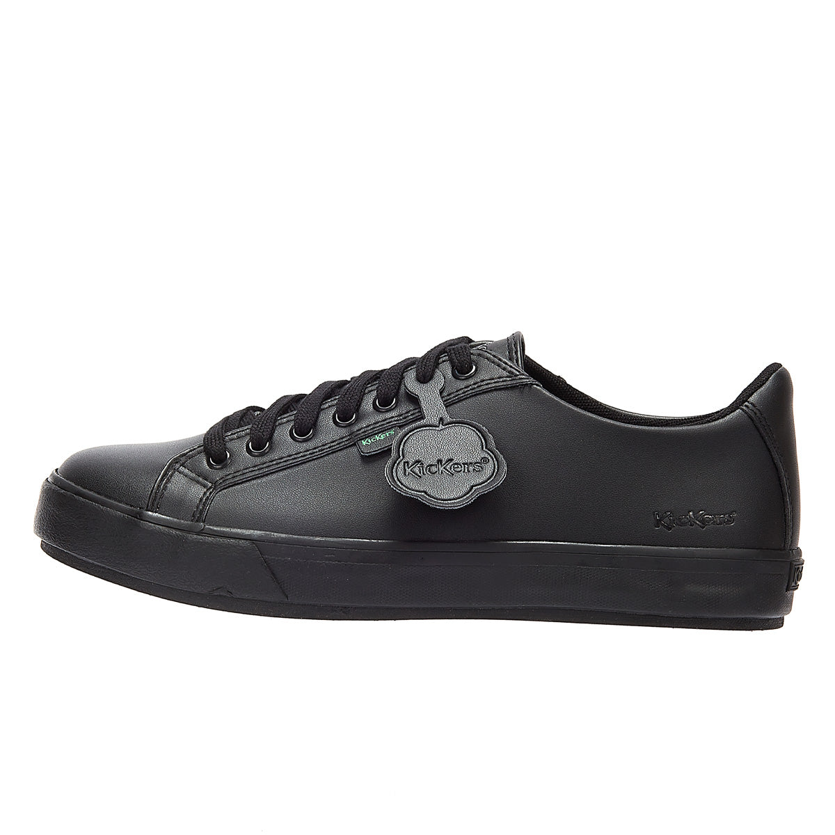 Kickers Youth Black Leather Tovni Lacer Trainers