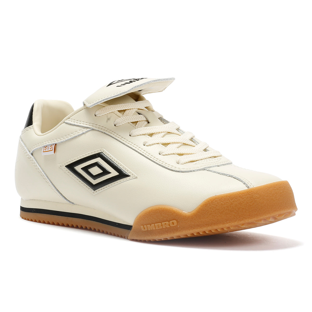 Umbro 5V5 Leather Antique White/Black Trainers