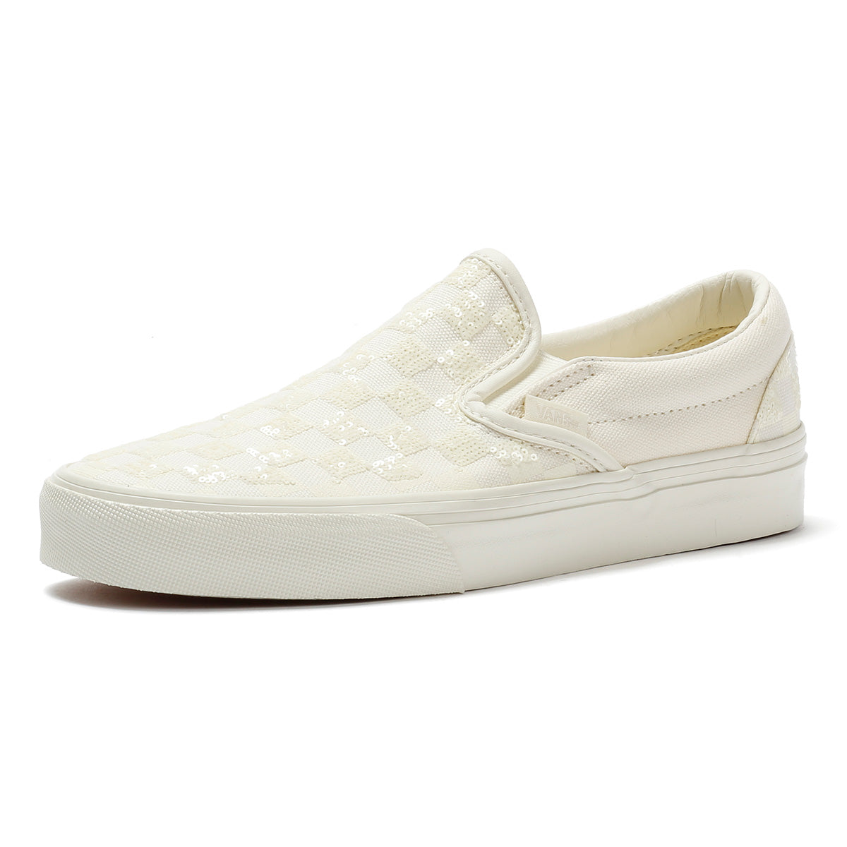 Vans Classic Slip-On Canvas Women's White Beaded Checkerboard Trainers