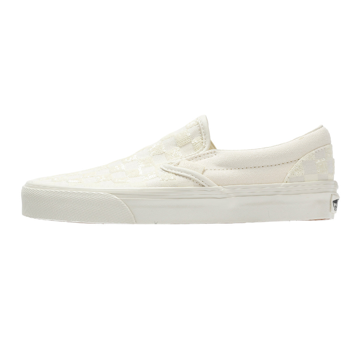 Vans Classic Slip-On Canvas Women's White Beaded Checkerboard Trainers