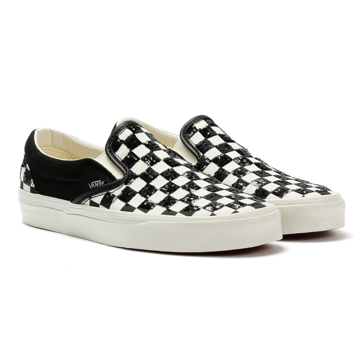 Vans Classic Slip-On Canvas Women's Black/White Beaded Checkerboard Trainers