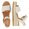 TOMS Diana Canvas Wedge Natural Women's White Sandal