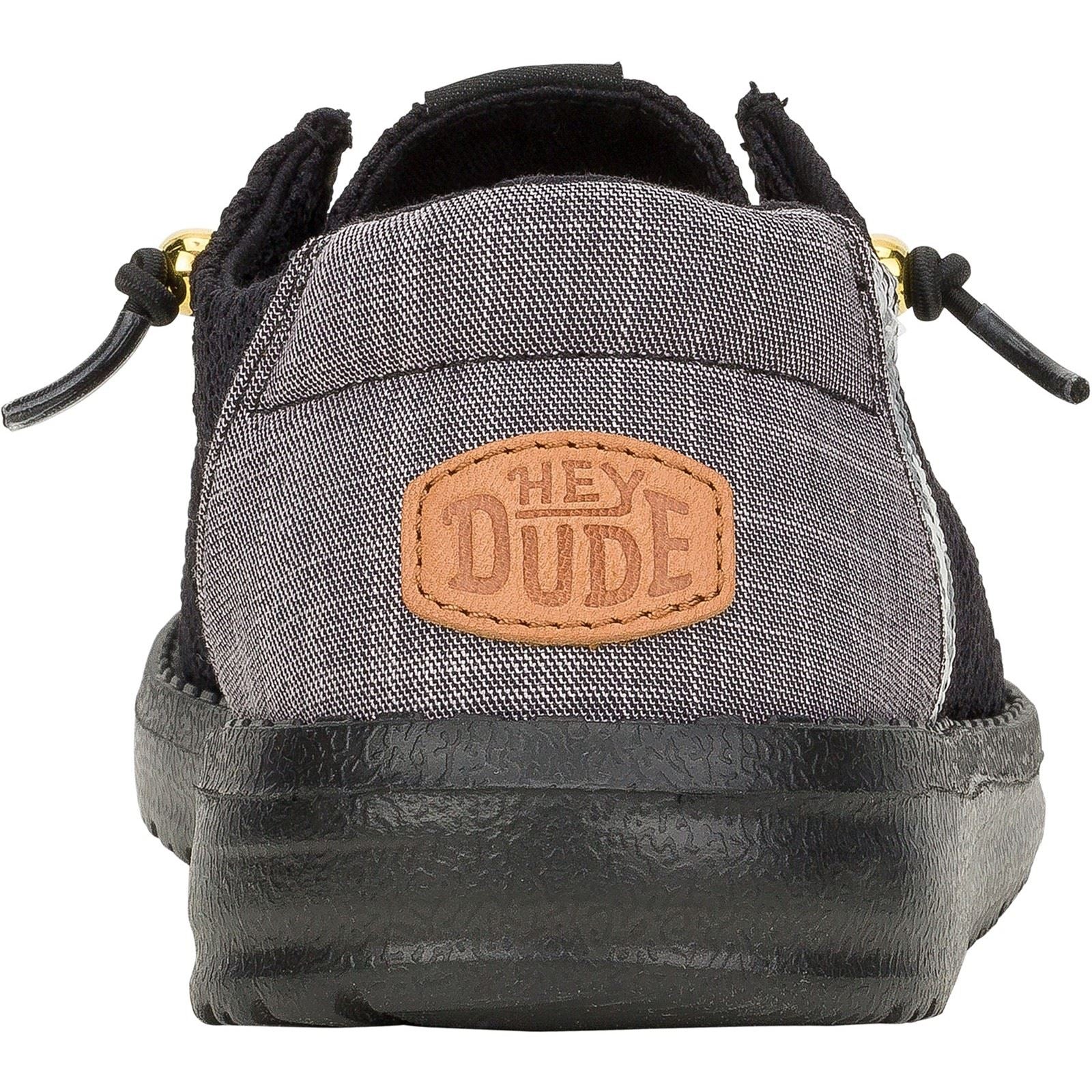 HEYDUDE Wendy Boho Crochet Synthetic Women's Black Loafers
