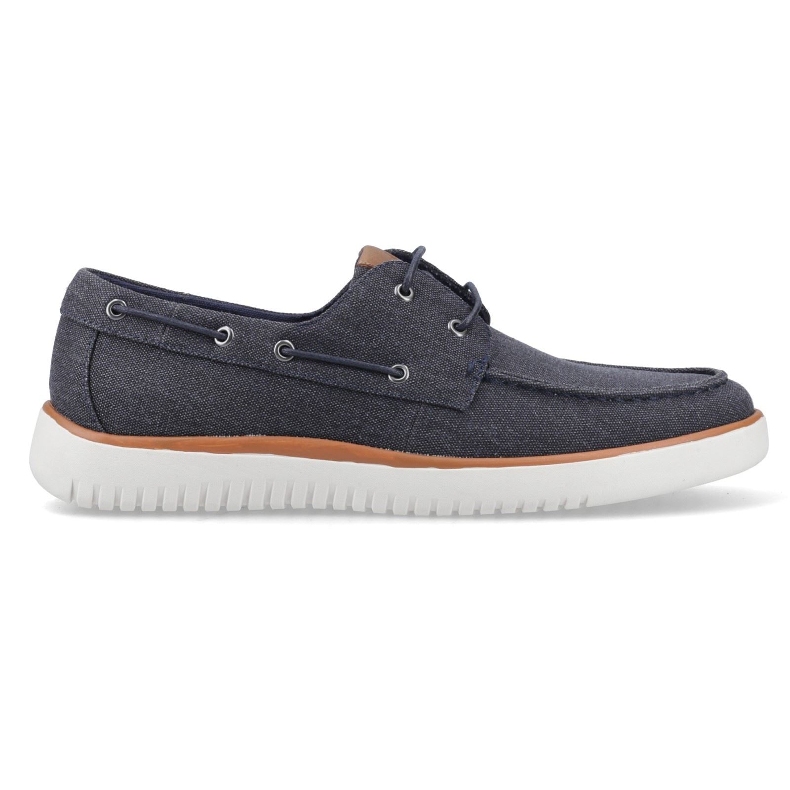 Hush Puppies Daniel Canvas Men's Navy Boat Shoes