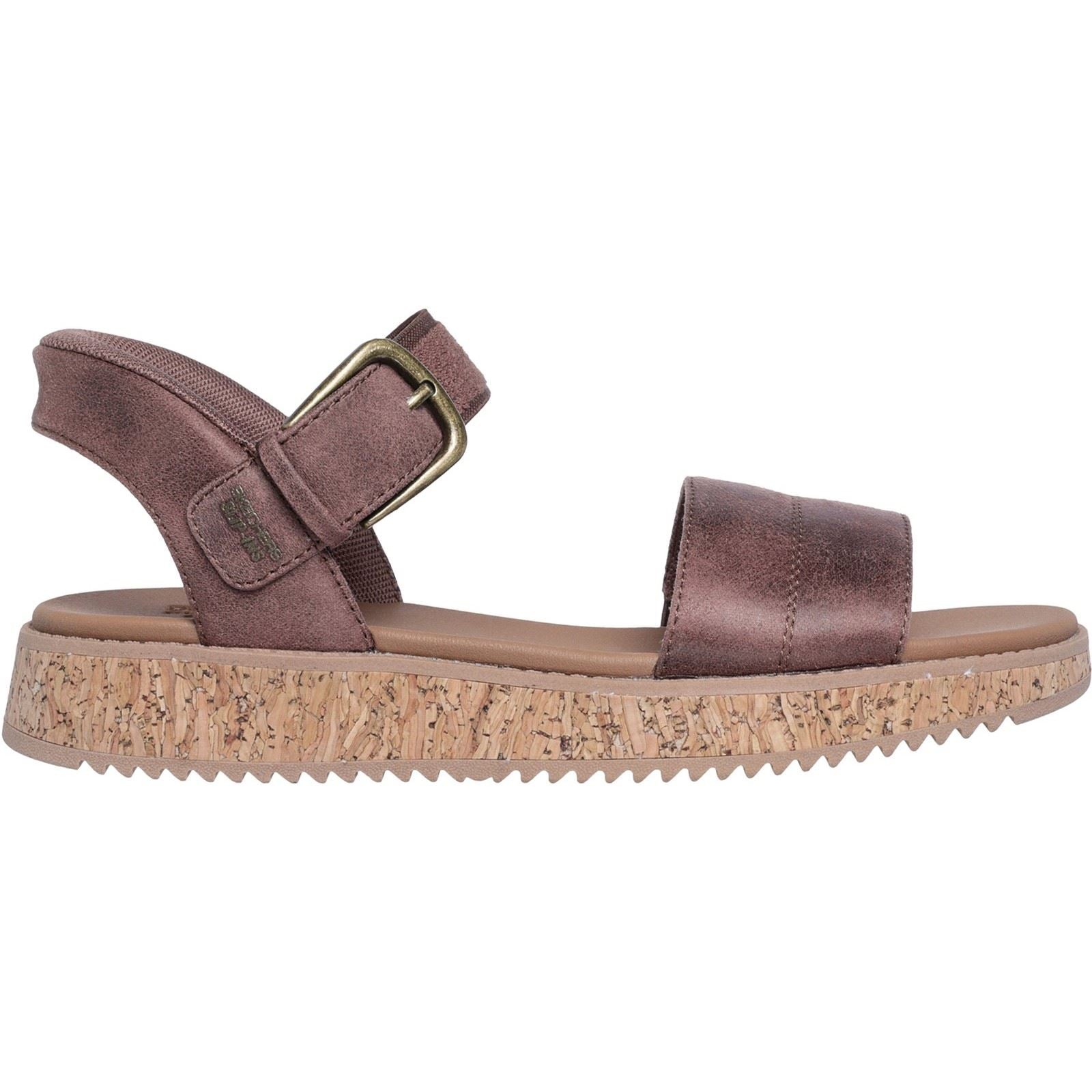 Skechers Bobs Sun Vibe Be Corky Polyester Women's Chocolate Sandals