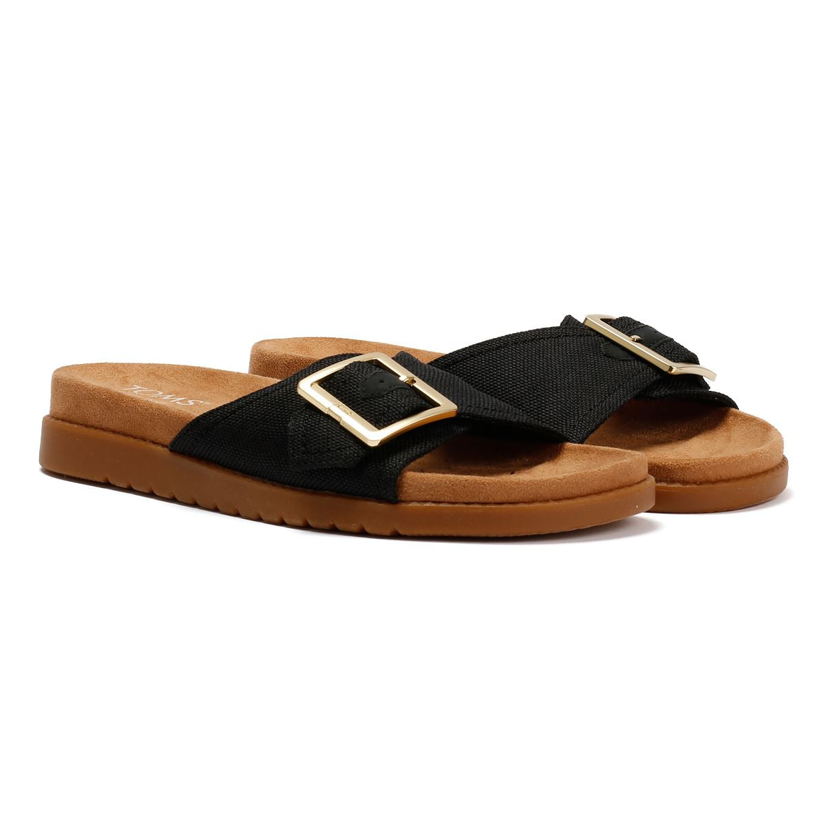 TOMS Marin Slide Canvas Women's Black Sandals