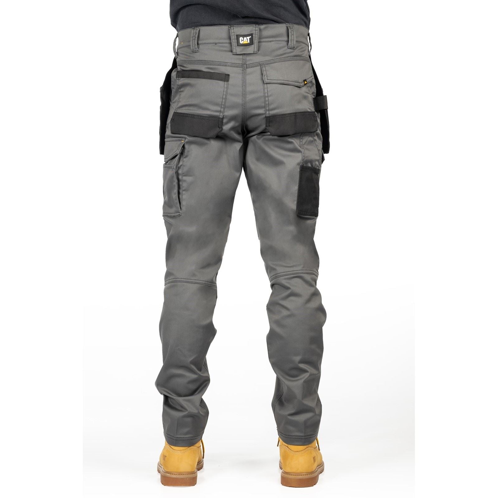 Caterpillar Essential Knee Pocket Stretch Holster Synthetic Men's Grey Outdoor Trousers