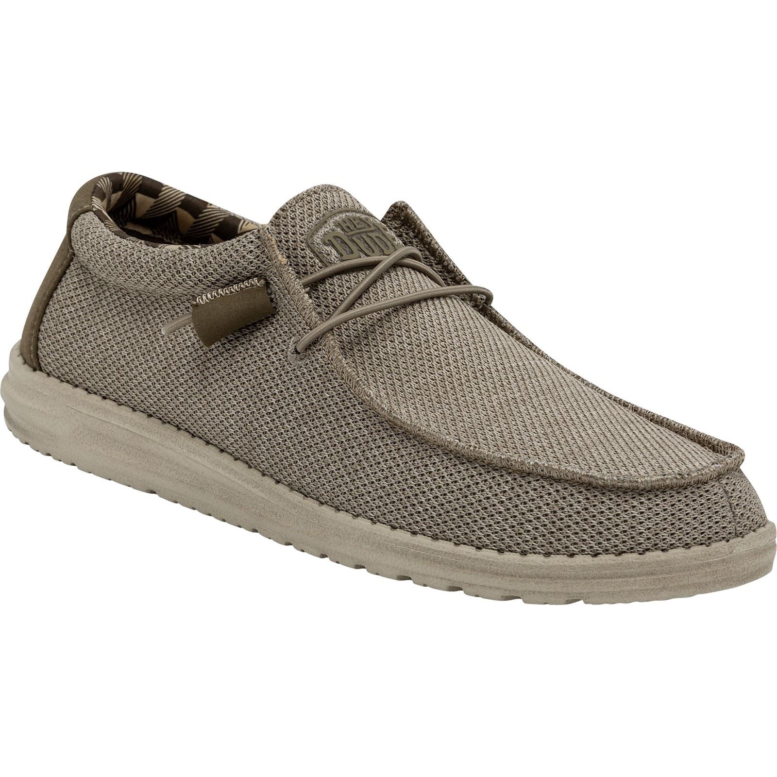 HEYDUDE Wally Sox Faux Suede Men's Beige Boat Shoes