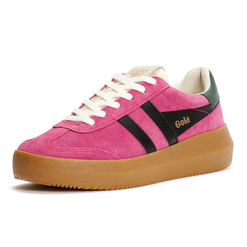 Gola Athena Suede Women's Fuchsia/Black/Evergreen Trainers
