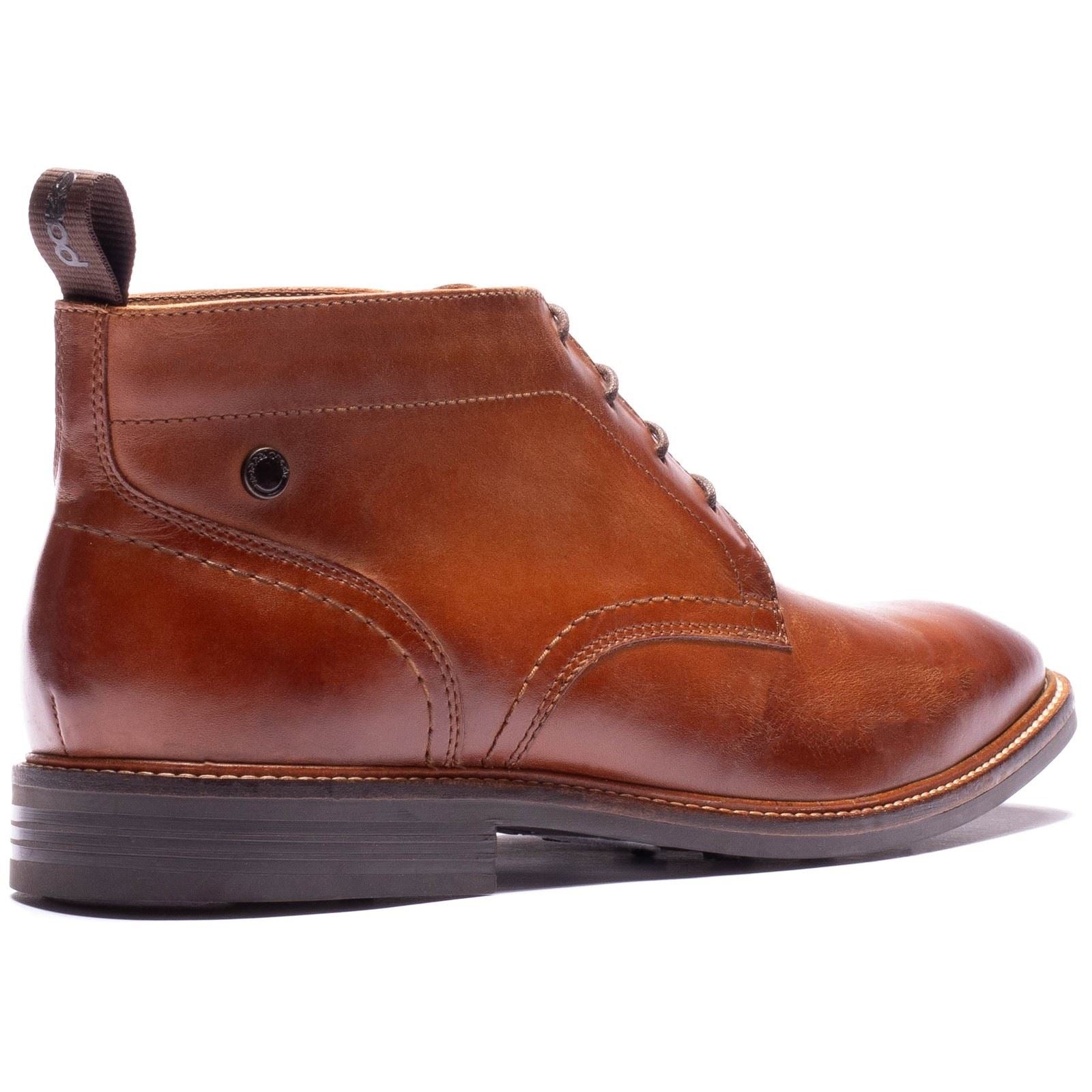 Base London Belgrave Leather Men's WASHED TAN Ankle Boots