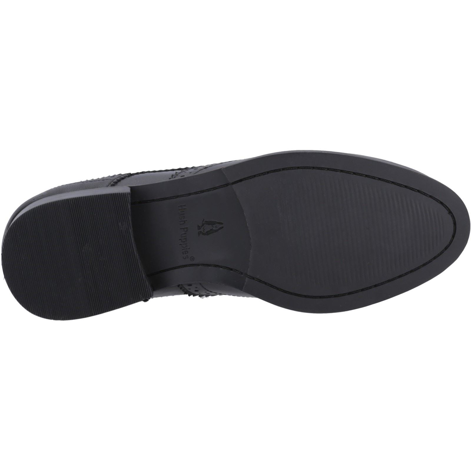 Hush Puppies Natalia Leather Women's Black/Black Brogues Shoes