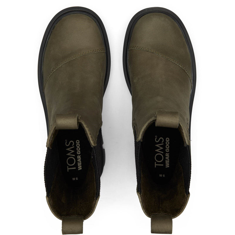 TOMS Rowan Leather Women's Olive Boots