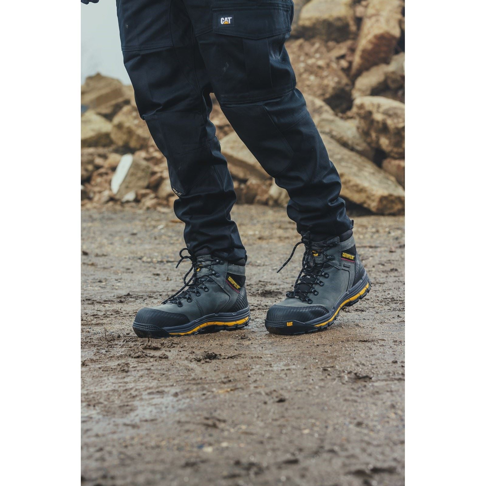 Caterpillar Munising Leather Dark Shadow Safety Boots
