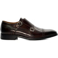 Dune Saloon Leather Men's Brown Double Monk Shoes