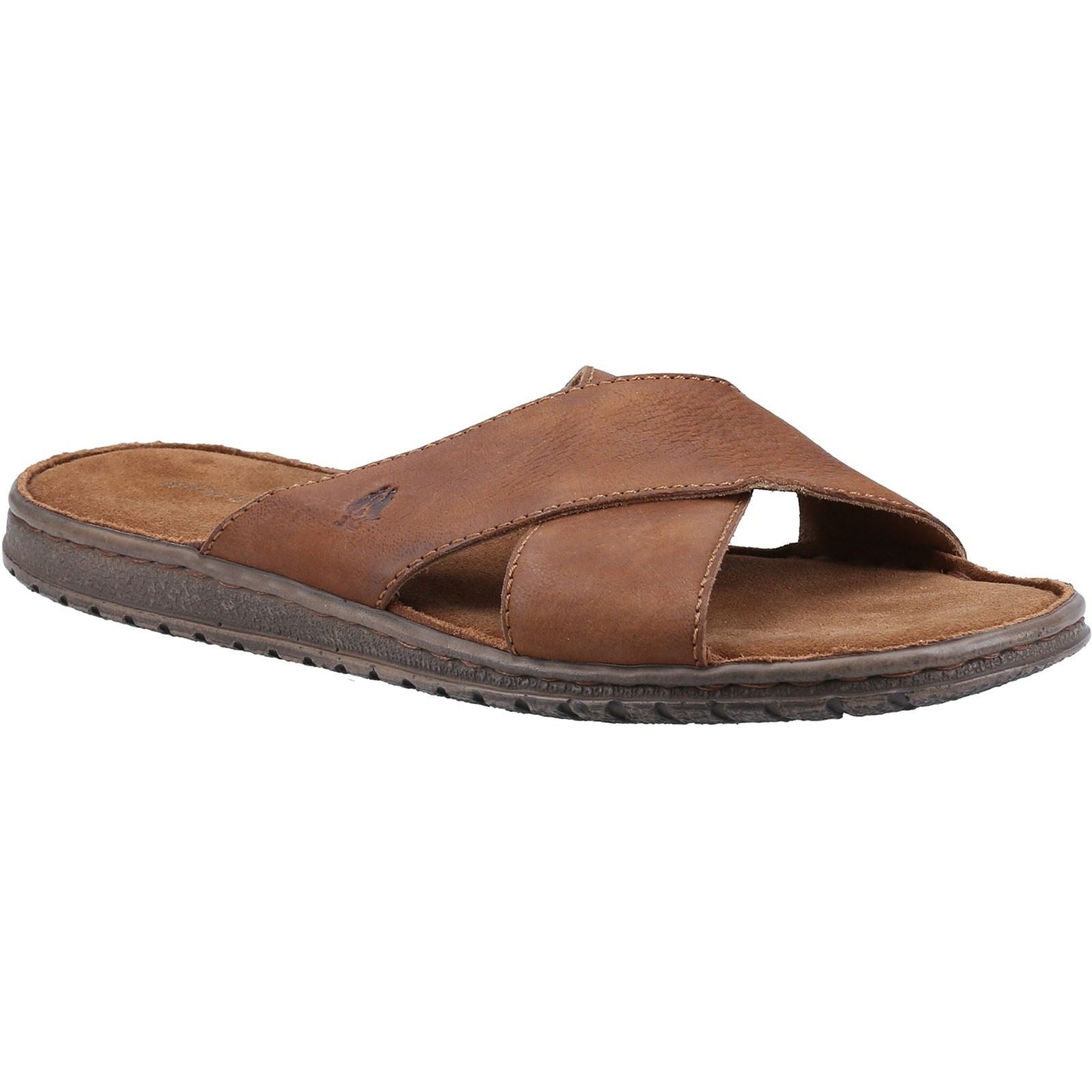 Hush Puppies Nile Cross Over Leather Men's Brown Sandals