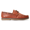 Base London Stern Leather Men's Burnt Tan Boat Shoes