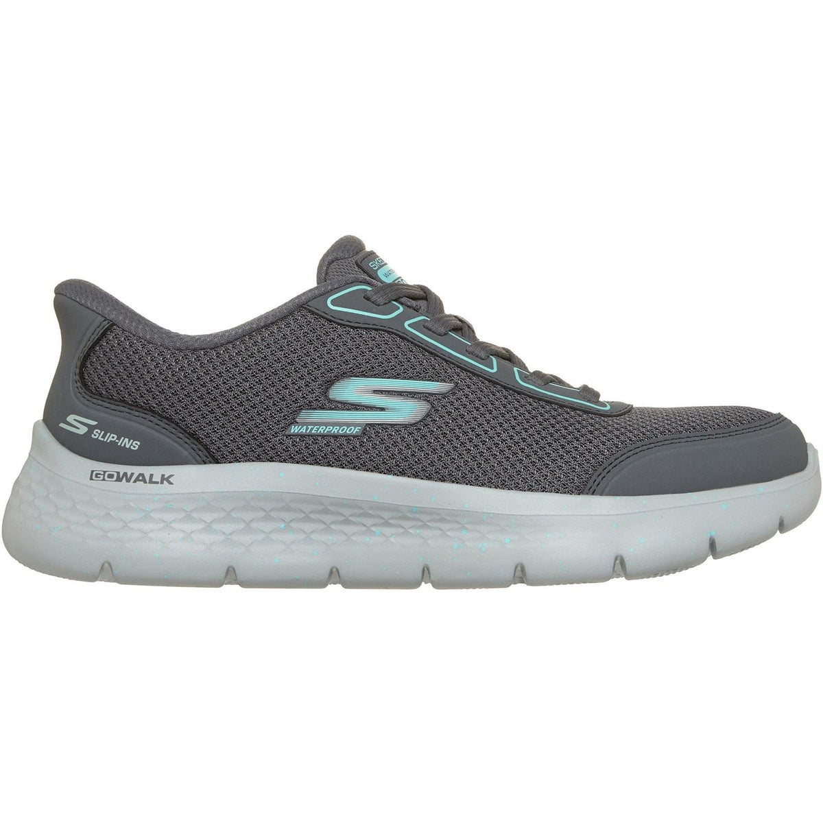 Skechers Go Walk Flex Mabel Textile Women's Charcoal/Turquoise Trainers