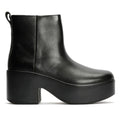 FitFlop Platfforms Heeled Leather Women's Black Boots