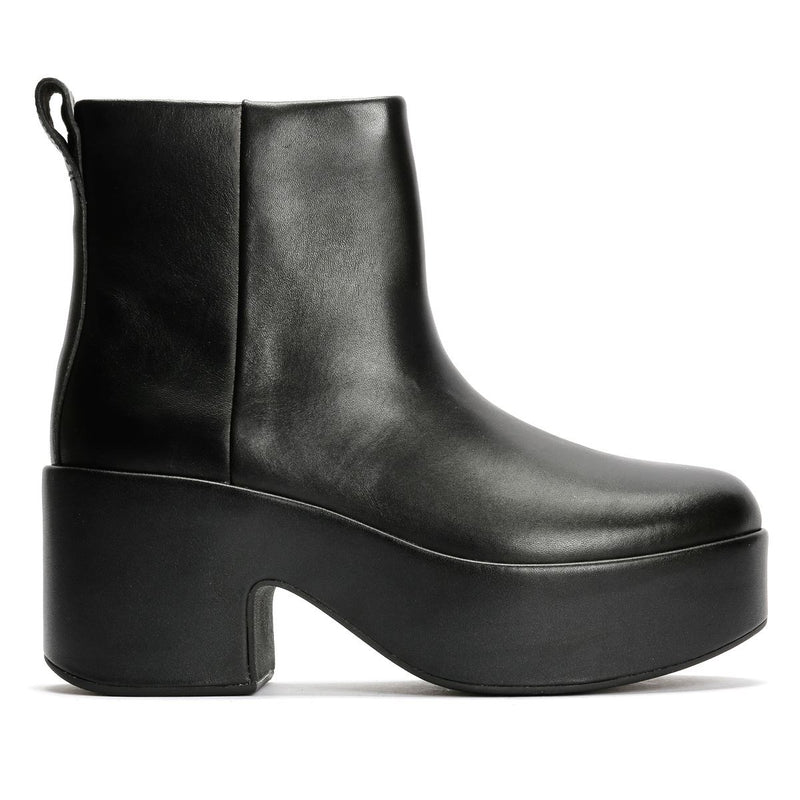 FitFlop Platfforms Heeled Leather Women's Black Boots