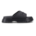 Hunter Moulded Stacked Slider Synthetic Women's Black Slides