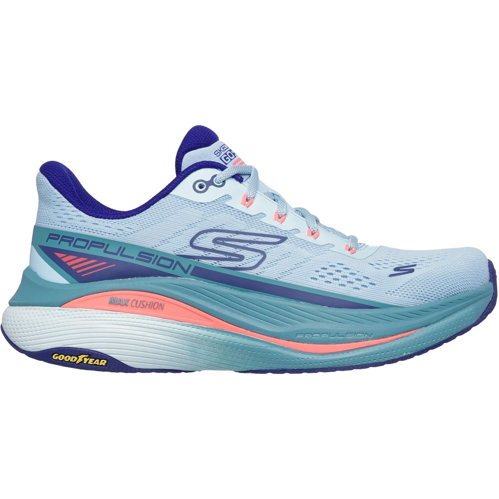 Skechers Performance Max Cushioning Propulsion Textile Women's Light Blue/Navy Trainers